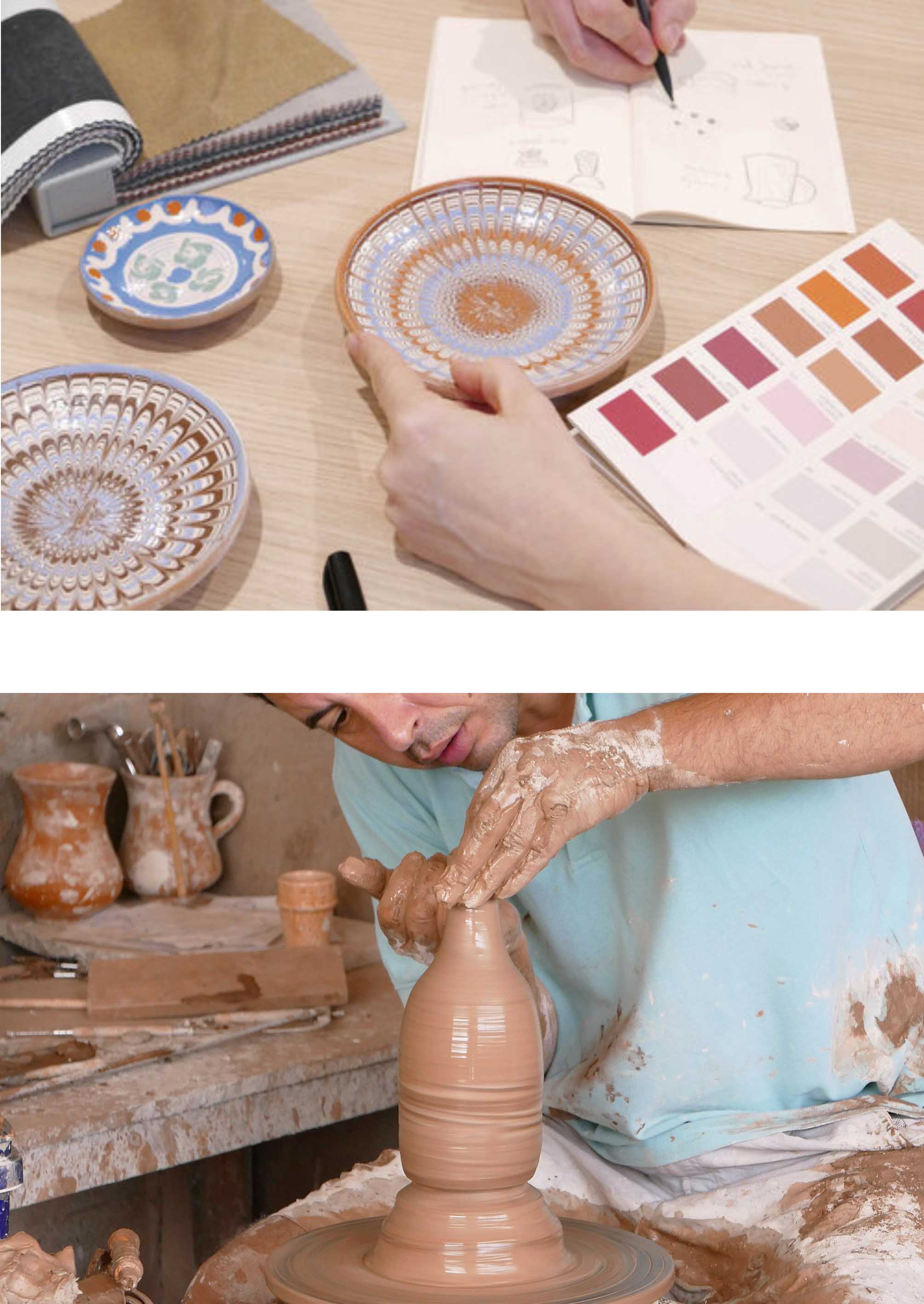 Artisan potier marocain au travail dans son atelier