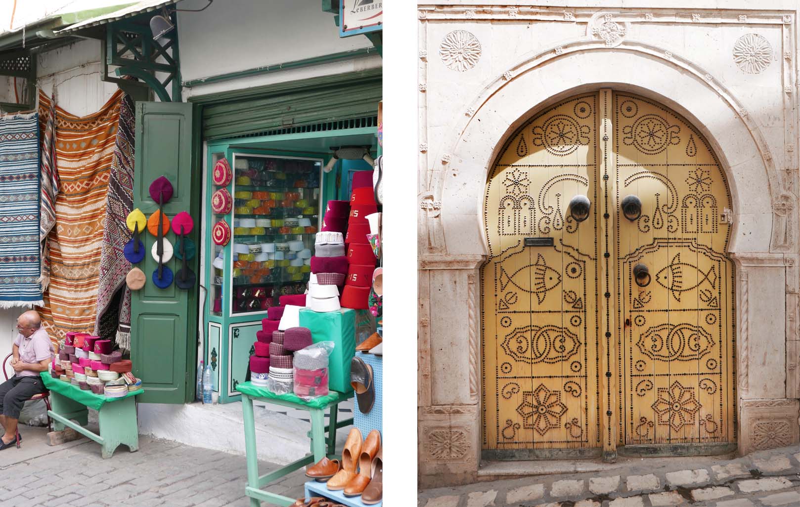 La médina de Tunis : boutique shopping et porte cloutée