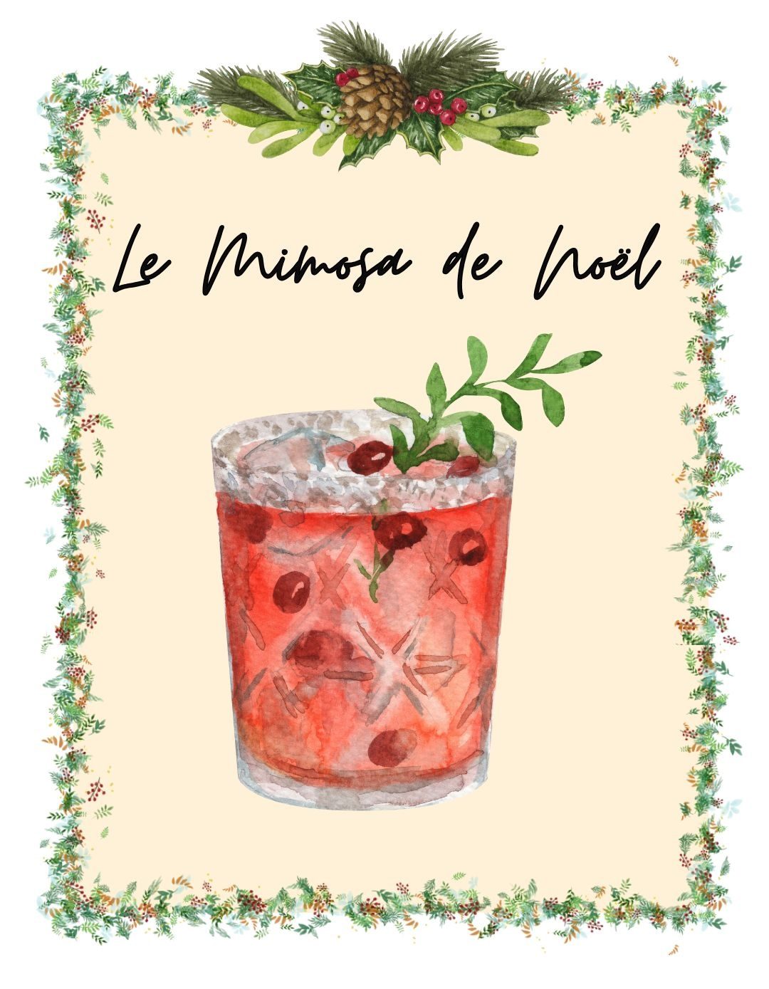 Cocktail de réveillon de noël Mimosa